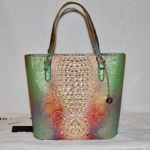 NWT BRAHMIN Ezra  Abalone Leather  LARGE Tote Shoulder Bag Purse Handbag